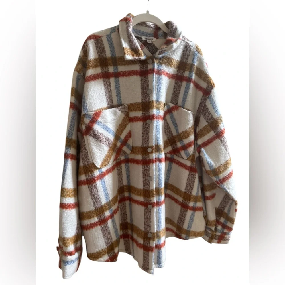 GEE GEE PLAID SHACKET SIZE 1XL - Picture 2 of 7